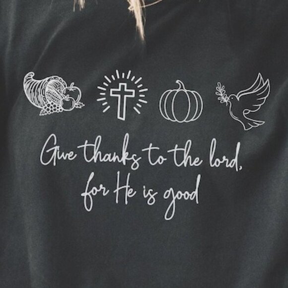 Christian Thanksgiving T-Shirt, Bible Verse Fall Tee - Picture 2 of 3